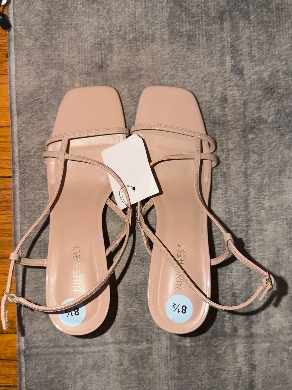 Nude Square-Toe Kitten Heels  w/ Straps - Brand New with Tags.- Size 8.5